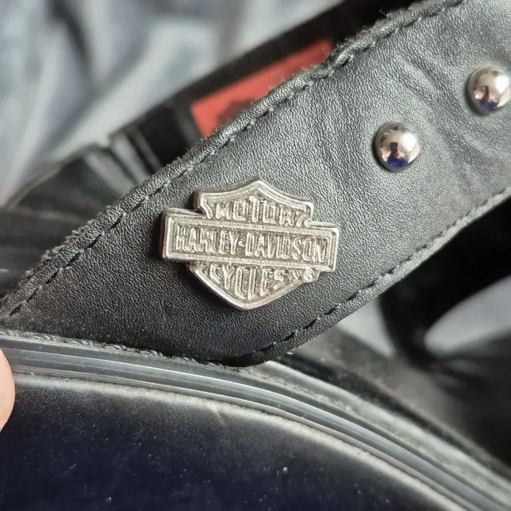 Harley-Davidson Women's 7.5 Black Wedge Silver Studded - NWOT